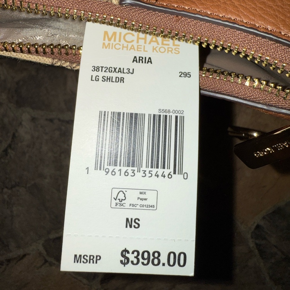 Michael Kors Brown and Cream “Aria” Shoulder Bag​ - Picture 6 of 6